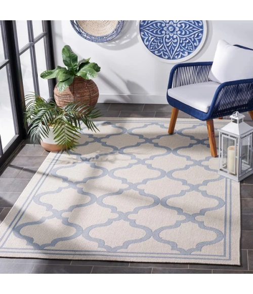 Safavieh Bermuda BMU810 Ivory / Blue 6'-7" X 9'-2" Rectangle Area Rug