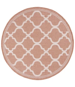 Safavieh Bermuda BMU810 Rust / Ivory 6'-7" X 6'-7" Round Area Rug