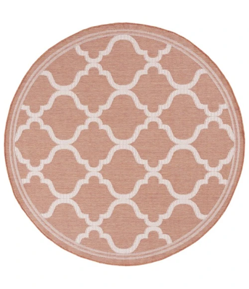 Safavieh Bermuda BMU810 Rust / Ivory 6'-7" X 6'-7" Round Area Rug