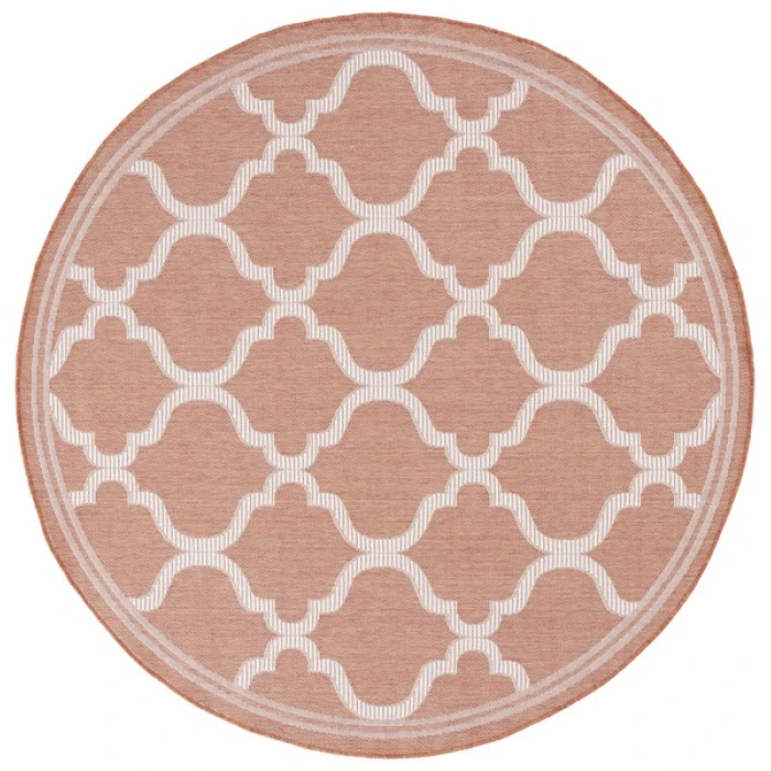 Safavieh Bermuda BMU810 Rust / Ivory 6'-7" X 6'-7" Round Area Rug
