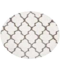 Safavieh Barcelona Shag BSG319 Ivory / Silver 5' X 5' Round Area Rug