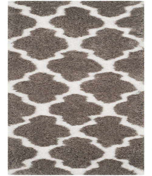 Safavieh Barcelona Shag BSG319 Silver / Ivory 2'-3" X 7' Runner Area Rug