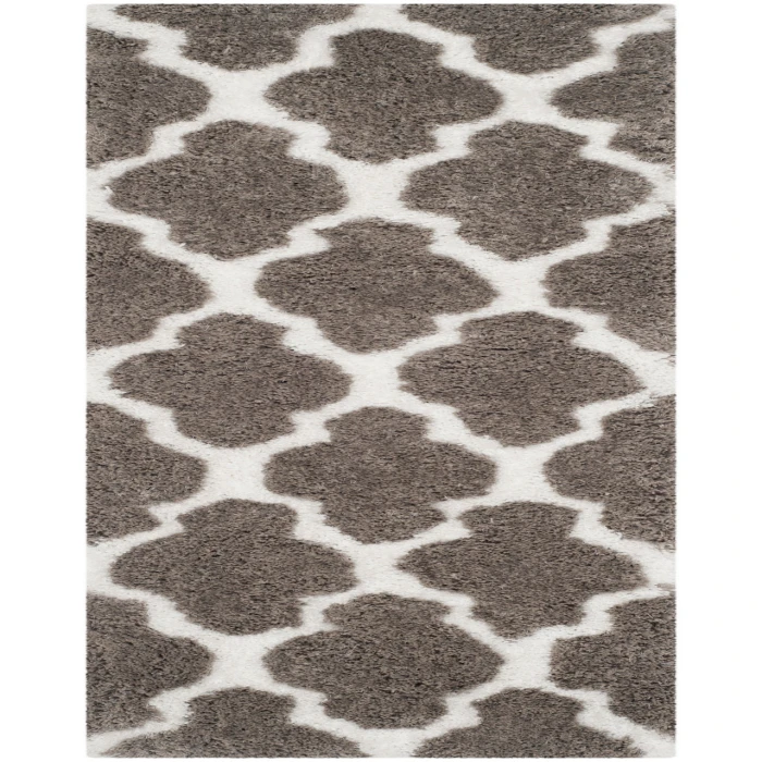 Safavieh Barcelona Shag BSG319 Silver / Ivory 2'-3" X 7' Runner Area Rug
