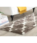 Safavieh Barcelona Shag BSG319 Silver / Ivory 2'-3" X 7' Runner Area Rug