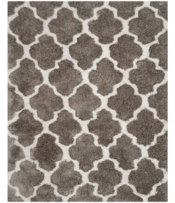 Safavieh Barcelona Shag BSG319 Silver / Ivory 5' X 8' Rectangle Area Rug