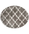 Safavieh Barcelona Shag BSG319 Silver / Ivory 5' X 5' Round Area Rug