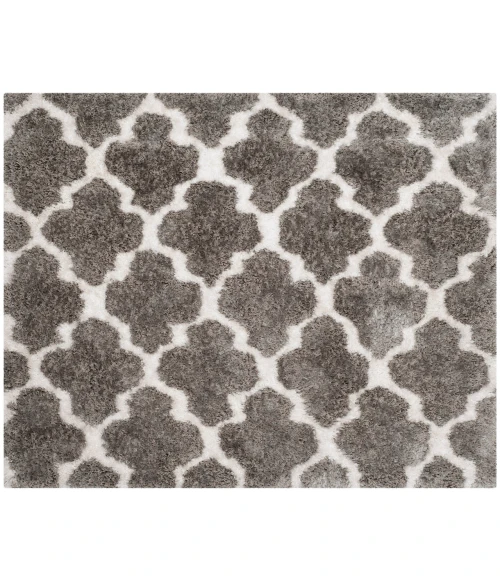 Safavieh Barcelona Shag BSG319 Silver / Ivory 5' X 5' Square Area Rug