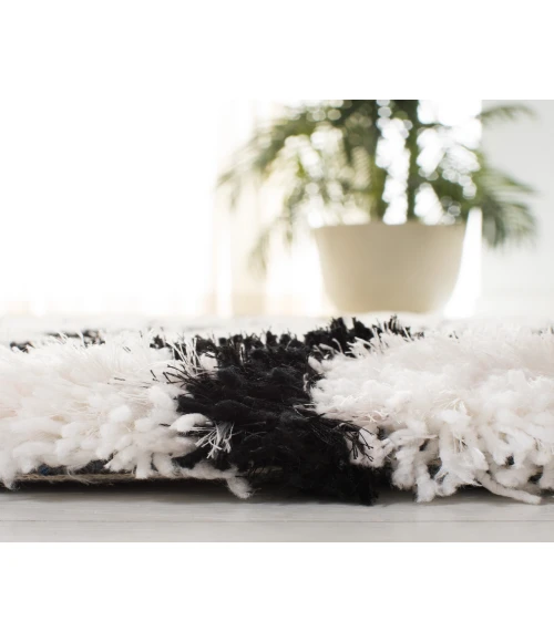 Safavieh Barcelona Shag BSG319 Ivory / Black 2'-3" X 4' Accent Area Rug