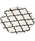 Safavieh Barcelona Shag BSG319 Ivory / Black 5' X 5' Round Area Rug
