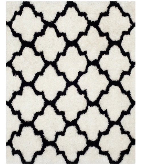 Safavieh Barcelona Shag BSG319 Ivory / Black 5' X 5' Square Area Rug