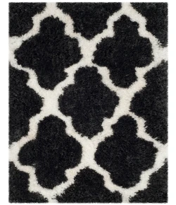 Safavieh Barcelona Shag BSG319 Graphite / Ivory 3' X 5' Rectangle Area Rug
