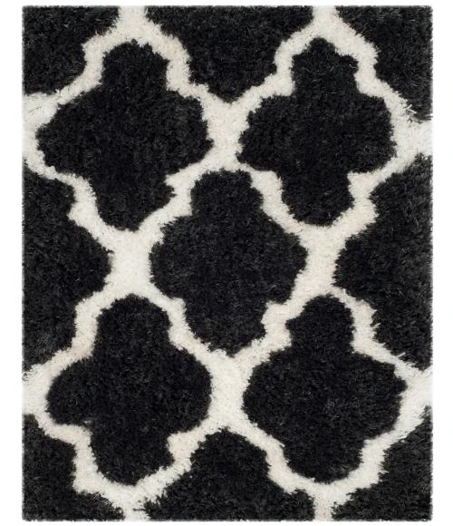 Safavieh Barcelona Shag BSG319 Graphite / Ivory 3' X 5' Rectangle Area Rug
