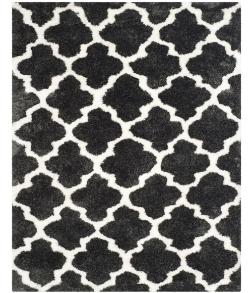 Safavieh Barcelona Shag BSG319 Graphite / Ivory 5' X 8' Rectangle Area Rug