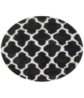 Safavieh Barcelona Shag BSG319 Graphite / Ivory 5' X 5' Round Area Rug