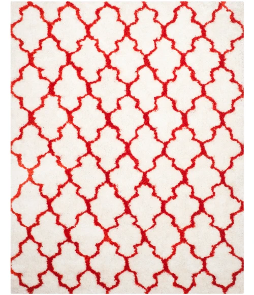 Safavieh Barcelona Shag BSG319 Ivory / Rust 8' X 10' Rectangle Area Rug