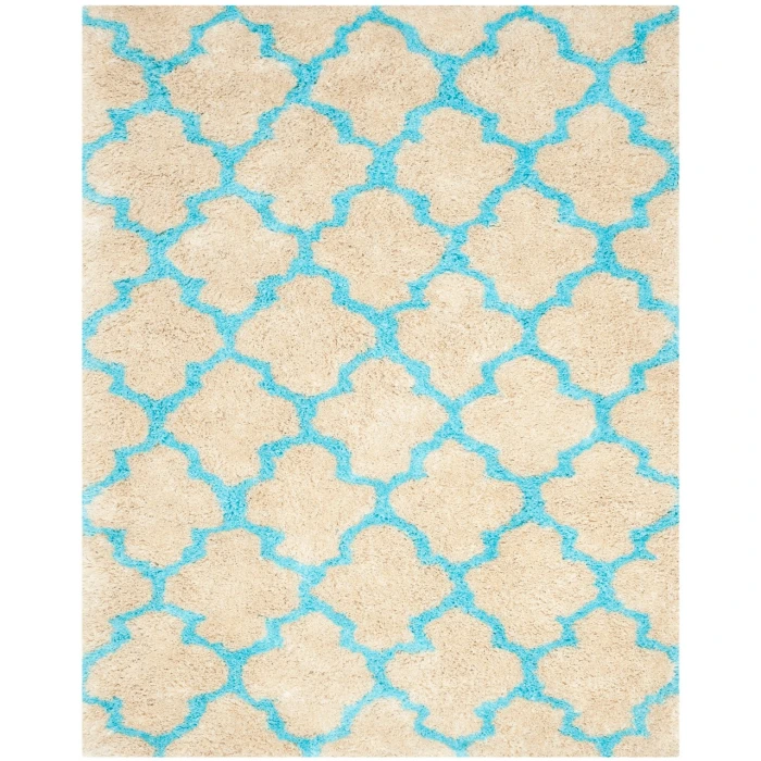 Safavieh Barcelona Shag BSG319 Cream / Blue 4' X 6' Rectangle Area Rug