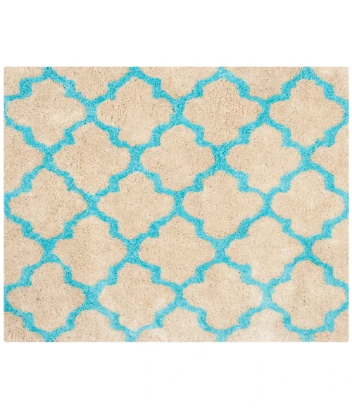 Safavieh Barcelona Shag BSG319 Cream / Blue 5' X 5' Square Area Rug