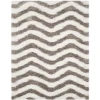 Safavieh Barcelona Shag BSG320 Ivory / Silver 2'-3" X 7' Runner Area Rug
