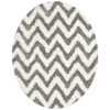 Safavieh Barcelona Shag BSG320 Ivory / Silver 5' X 5' Round Area Rug
