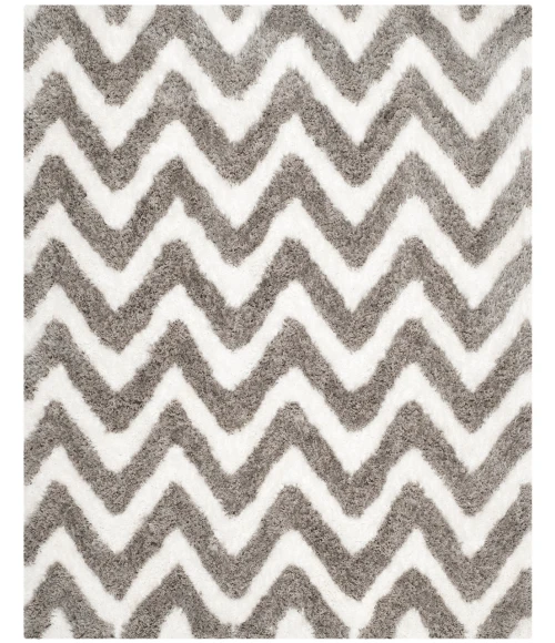 Safavieh Barcelona Shag BSG320 Ivory / Silver 5' X 5' Square Area Rug
