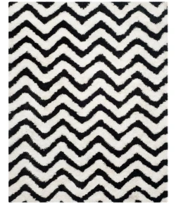 Safavieh Barcelona Shag BSG320 Ivory / Black 3' X 5' Rectangle Area Rug