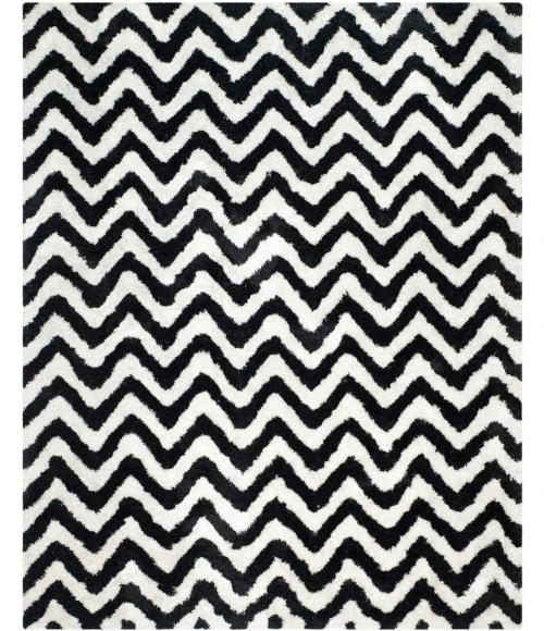 Safavieh Barcelona Shag BSG320 Ivory / Black 8' X 10' Rectangle Area Rug