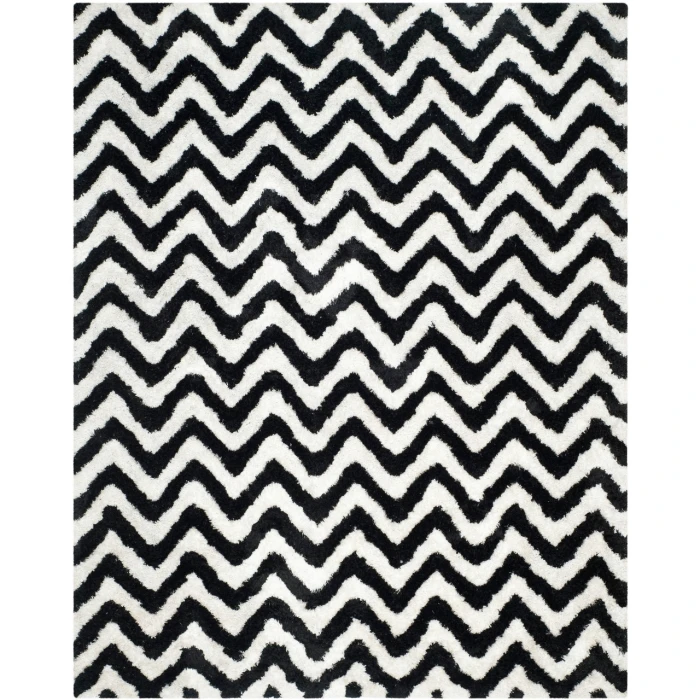 Safavieh Barcelona Shag BSG320 Ivory / Black 6' X 9' Rectangle Area Rug