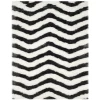 Safavieh Barcelona Shag BSG320 Graphite / Ivory 2'-3" X 7' Runner Area Rug
