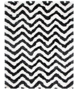 Safavieh Barcelona Shag BSG320 Graphite / Ivory 2' X 3' Accent Area Rug