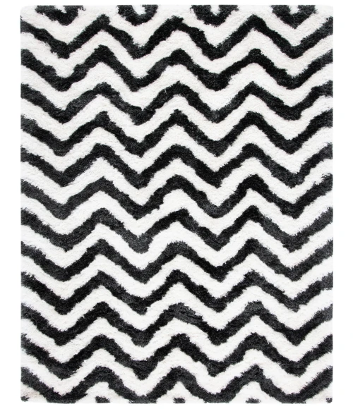 Safavieh Barcelona Shag BSG320 Graphite / Ivory 2' X 3' Accent Area Rug