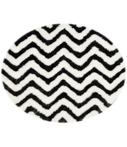 Safavieh Barcelona Shag BSG320 Graphite / Ivory 5' X 5' Round Area Rug