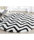 Safavieh Barcelona Shag BSG320 Graphite / Ivory 5' X 5' Round Area Rug