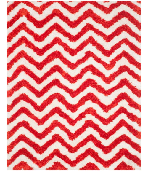 Safavieh Barcelona Shag BSG320 Ivory / Rust 5' X 8' Rectangle Area Rug