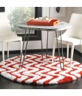Safavieh Barcelona Shag BSG320 Ivory / Rust 5' X 5' Round Area Rug