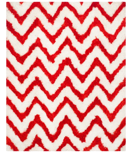 Safavieh Barcelona Shag BSG320 Ivory / Rust 5' X 5' Square Area Rug