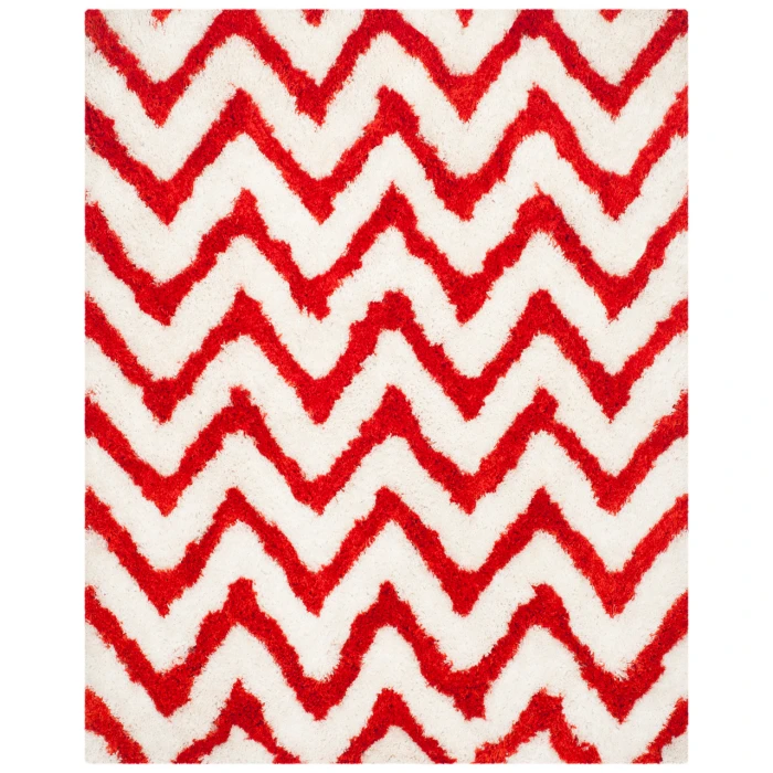 Safavieh Barcelona Shag BSG320 Ivory / Rust 5' X 5' Square Area Rug