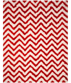 Safavieh Barcelona Shag BSG320 Ivory / Rust 8' X 10' Rectangle Area Rug