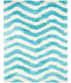 Safavieh Barcelona Shag BSG320 Ivory / Blue 2'-3" X 7' Runner Area Rug