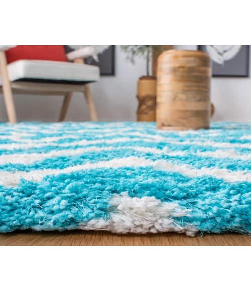 Safavieh Barcelona Shag BSG320 Ivory / Blue 8' X 10' Rectangle Area Rug