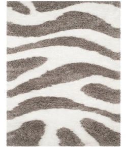 Safavieh Barcelona Shag BSG321 Ivory / Silver 2'-3" X 7' Runner Area Rug