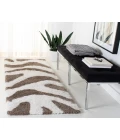 Safavieh Barcelona Shag BSG321 Ivory / Silver 2'-3" X 7' Runner Area Rug