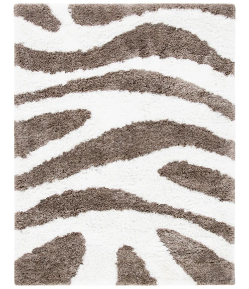 Safavieh Barcelona Shag BSG321 Ivory / Silver 5' X 8' Rectangle Area Rug