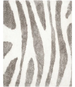 Safavieh Barcelona Shag BSG321 Ivory / Silver 5' X 5' Square Area Rug