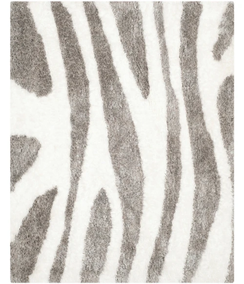 Safavieh Barcelona Shag BSG321 Ivory / Silver 5' X 5' Square Area Rug