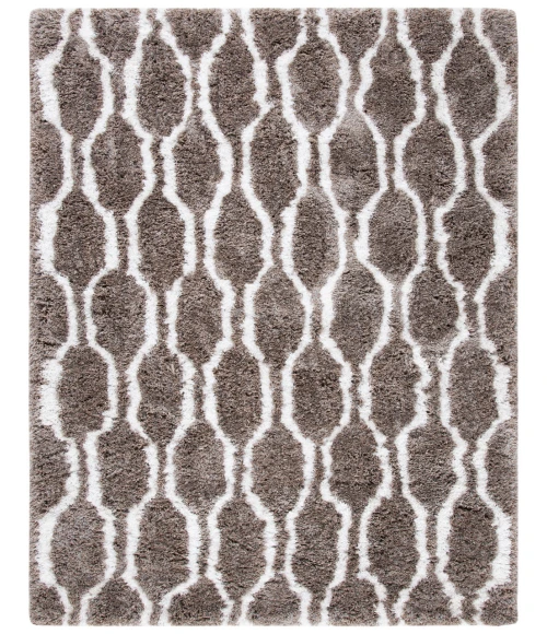 Safavieh Barcelona Shag BSG322 Silver / Ivory 4' X 6' Rectangle Area Rug