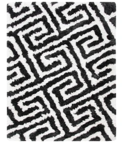 Safavieh Barcelona Shag BSG323 Graphite / Ivory 4' X 6' Rectangle Area Rug
