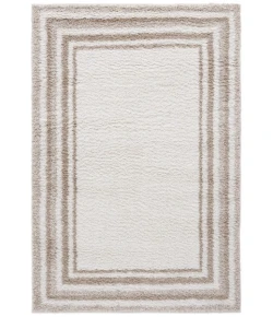 Safavieh Border & Stripe Shag BSP251 Ivory / Beige 4'-5" x 6'-5" Rectangle Area Rug