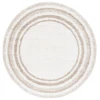 Safavieh Border & Stripe Shag BSP251 Ivory / Beige 6'-7" X 6'-7" Round Area Rug
