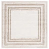Safavieh Border & Stripe Shag BSP251 Ivory / Beige 6'-7" X 6'-7" Square Area Rug