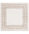 Safavieh Border & Stripe Shag BSP251 Ivory / Beige 6'-7" X 6'-7" Square Area Rug